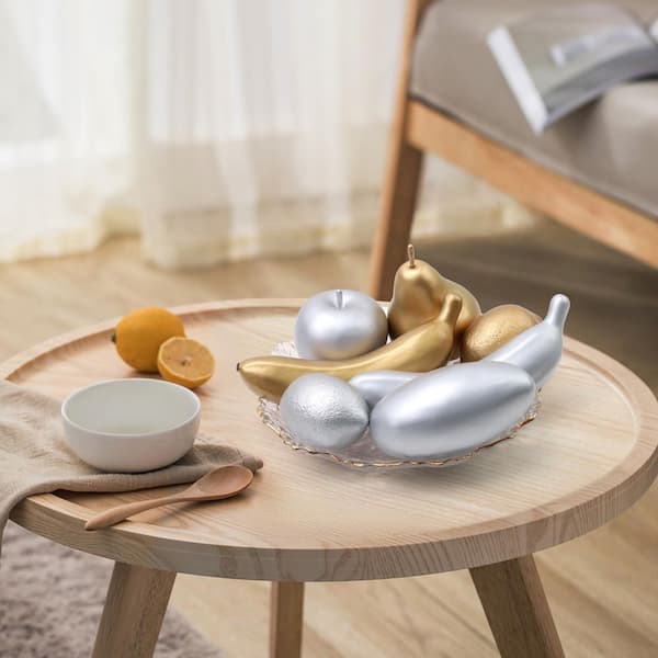10 pcs Artificial Golden Silver Fruit Decoration Indoor Outdoor