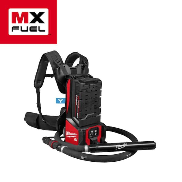 MX FUEL Backpack High Cycle Concrete Vibrator Kit w (2) FORGE XC8.0 Batteries, (1) MX FUEL Super Charger, (1) 7 Ft. Whip