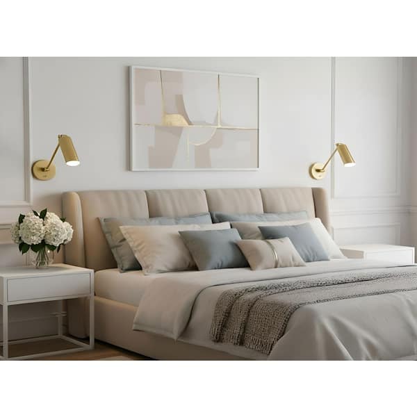 Frasar Medium 1-Light Satin Brass One Arm Wall Sconce with Satin Brass Steel Shade