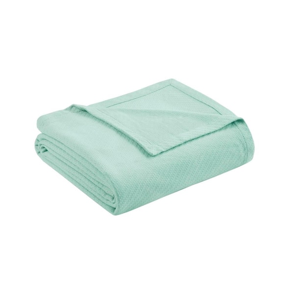 Madison Park Blue Liquid Cotton Twin Blanket BL51N-0608 - The Home Depot