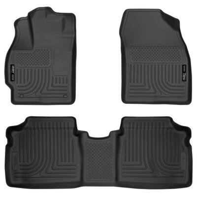 Front & 2nd Seat Floor Liners Fits 12-15 Prius Two/Three/Four/Five