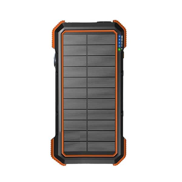 EKIEUDL PD18W QC3.0 20000mAh Solar Power Bank in Black with Wireless Charging IPX5 Waterproof Flashlight Compass