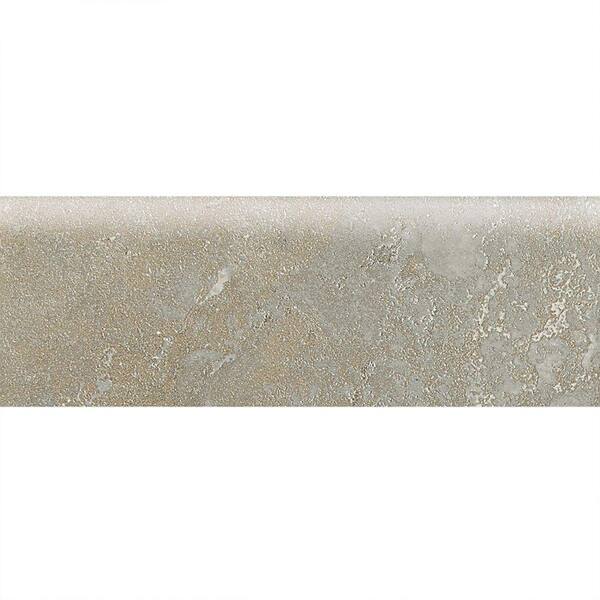 Daltile Sandalo Castillian Gray 2 in. x 6 in. Ceramic Radius Bullnose Wall Tile