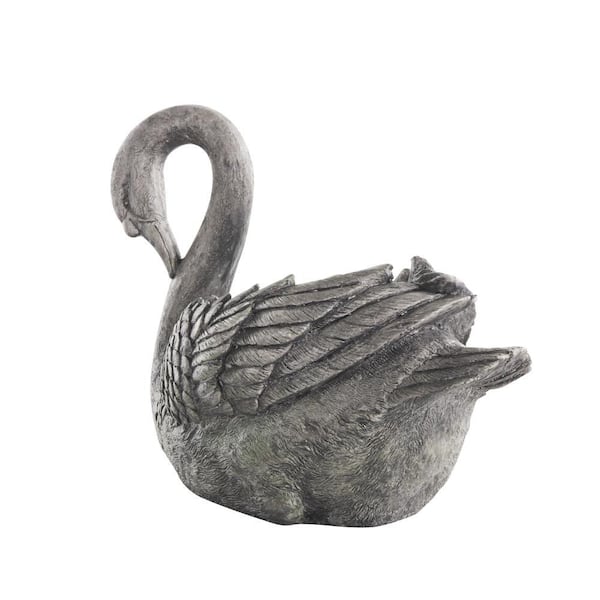 Litton Lane 17 x 23 x 11 in. Gray Magnesium Oxide Swan Textured