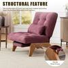 HOMEFUN Modern Red Corduroy Upholstered Lounge Wingback Chair Accent Chair with Adjustable Backrest and Retractable Footrest HFHDSN-1151WR