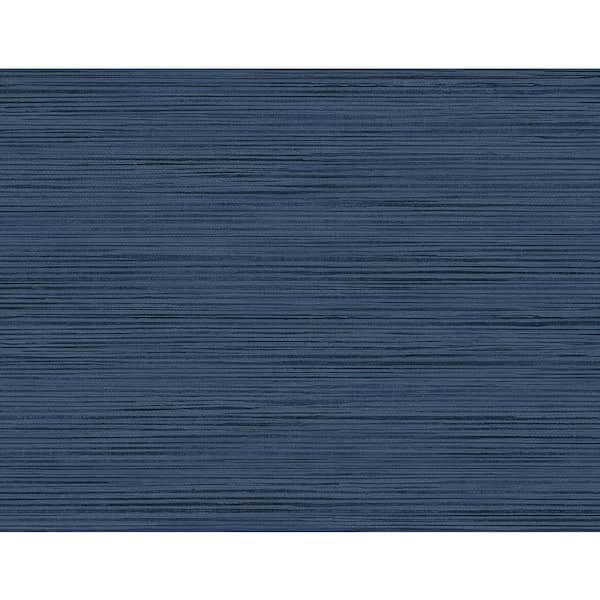60.75 sq. ft. Yale Blue Hillside Stringcloth Paper Unpasted Wallpaper Roll