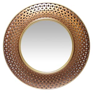 15.75 in. W x 15.75 in. H Bolly Wall Mirror - Gold/Copper Plastic Frame