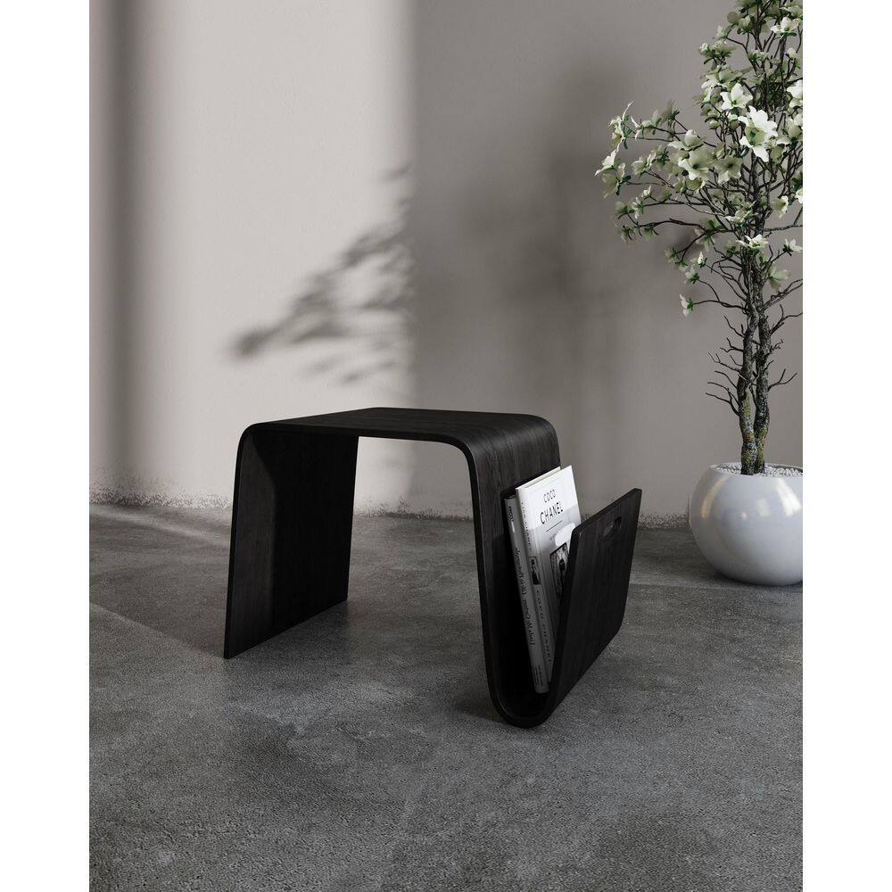 Brookside Black Ashwood Modern Bentwood Accent Table