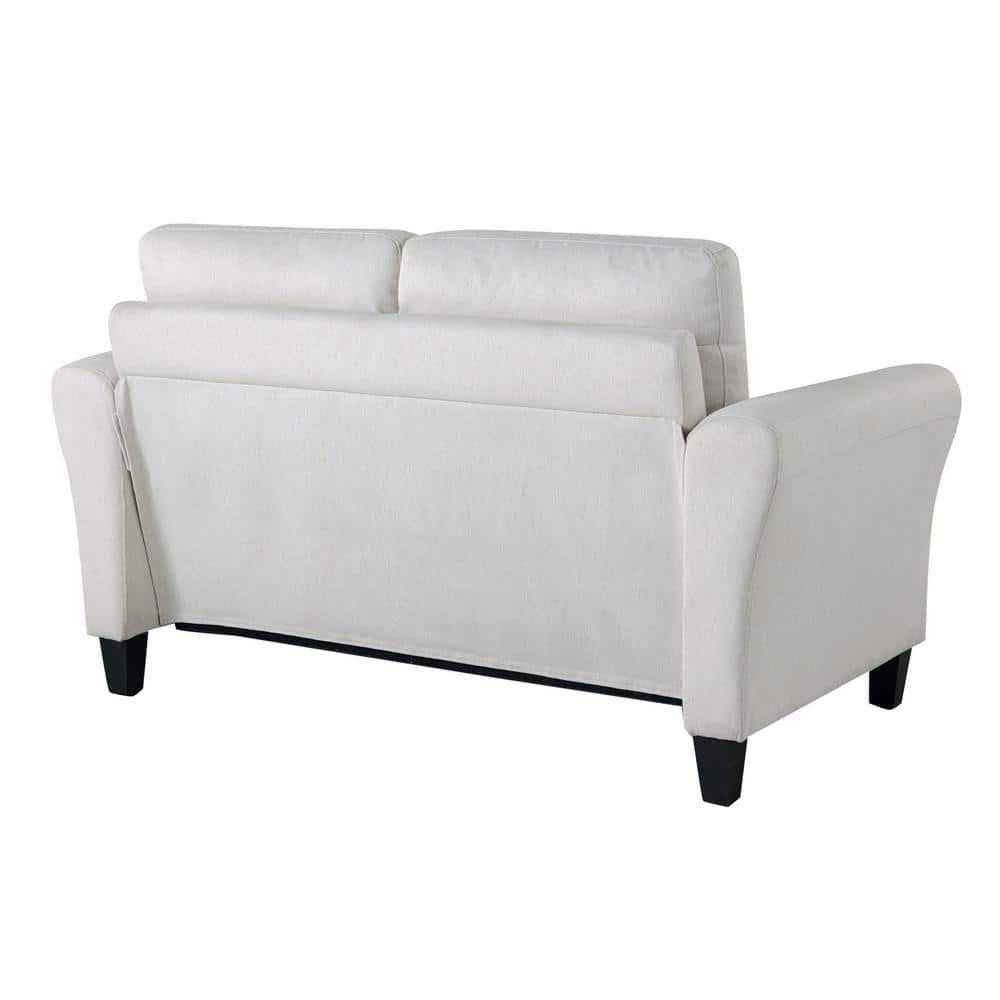 Lifestyle Solutions Alexa Loveseat with Rolled Arms, Oyster Fabric