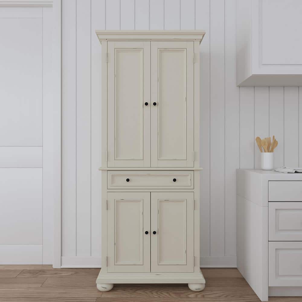 Dover 72" White Mahogany Freestanding Pantry with Adjustable Shelving