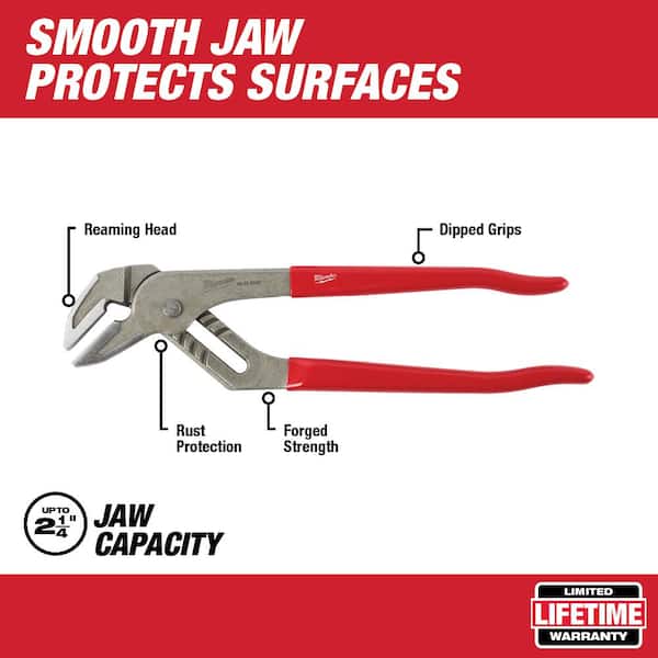 12 in. Smooth Dipped Grip Jaw Plier set with 1-1/2 in. Constant Swing Copper Tubing Cutter Set