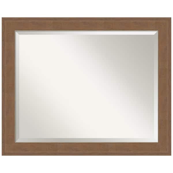 Amanti Art Alta Medium Brown 32.5 in. H x 26.5 in. W Framed Wall Mirror