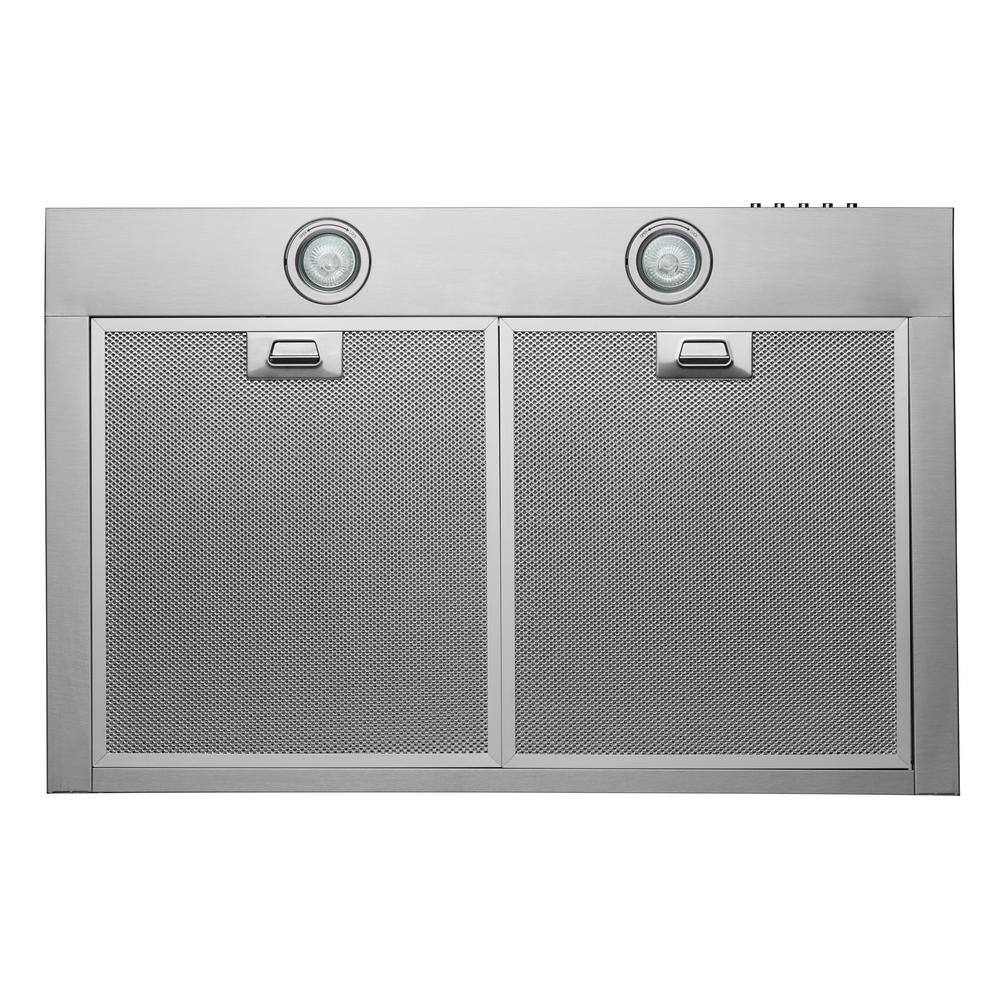 Stainless Steel Convertible Wall Mounted Range Hood with Charcoal Filter