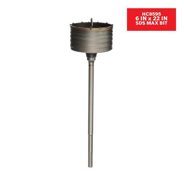 6 in. x 17 in. x 22 in. SDS-Max Carbide Rotary Hammer Core Bit for Masonry and Concrete Drilling