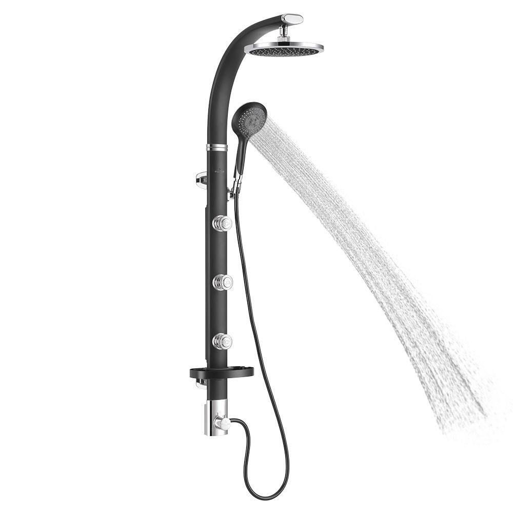 Bonzai Black Aluminum Wall-Mount Shower System