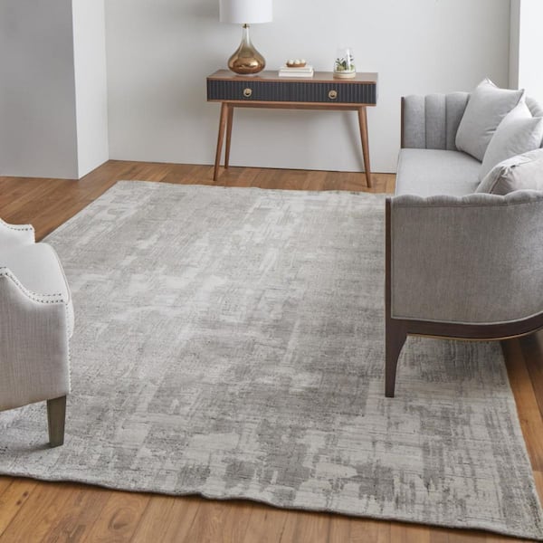 2 ft. x 3 ft. Gray, Ivory Abstract Area Rug