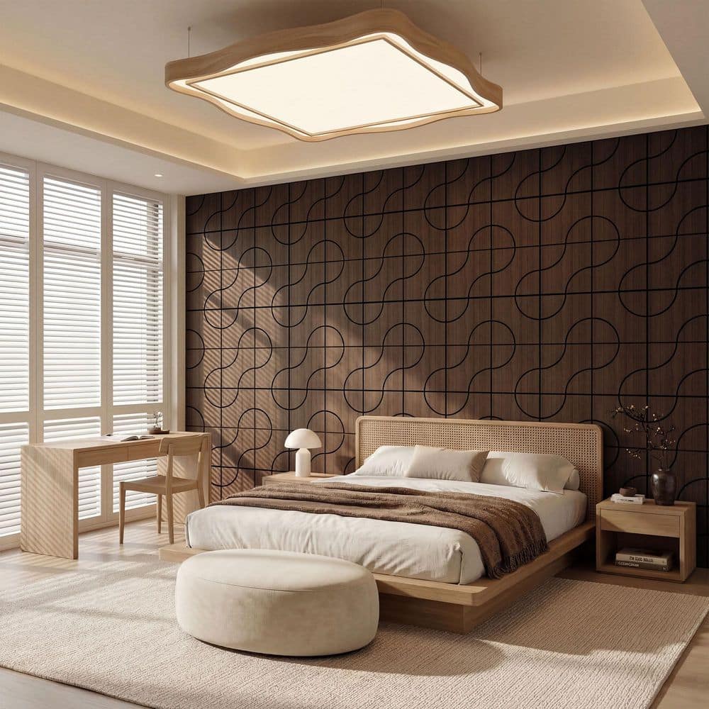 Mlfortlife Walnut 0.7 in. x 1.97 ft. x 1.97 ft. Geometric Acoustic
