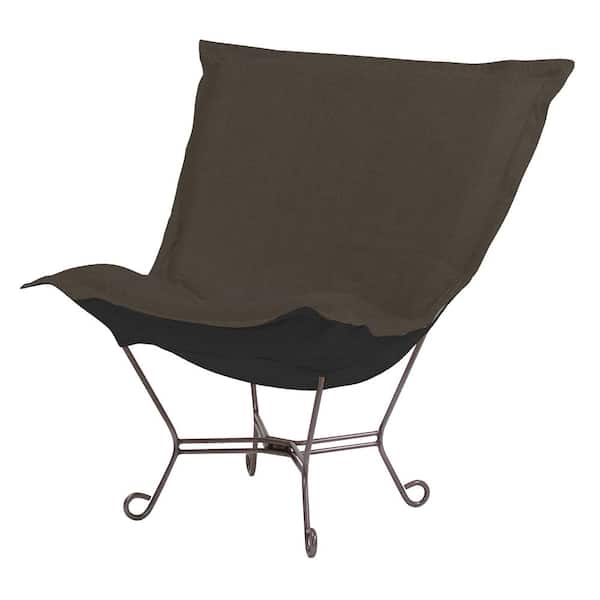 Marley Forrest Scroll Puff Chair with Cover, Titanium Frame, Sterling Charcoal