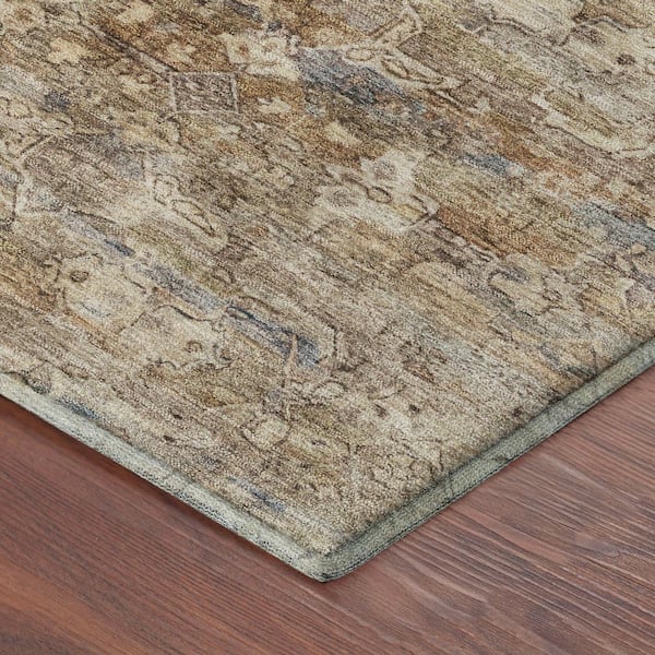 Mayfield Premium Machine Washable Abstract AMF2324 Brown 2 ft. x 3 ft. Accent Rug