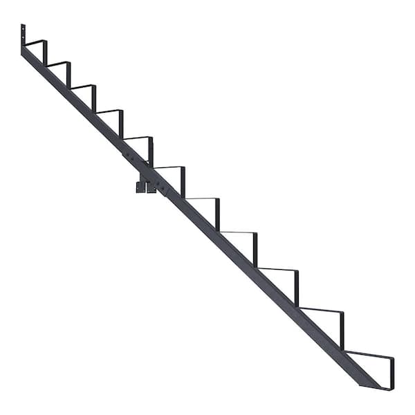11-Step Steel Stair Riser (Stringer) and Connector Kit in Matte Black