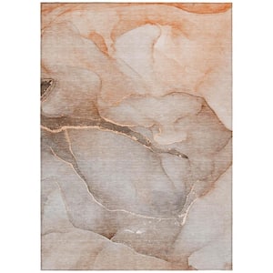 Taupe 9 ft. x 12 ft. Abstract Indoor / Outdoor Area Rug