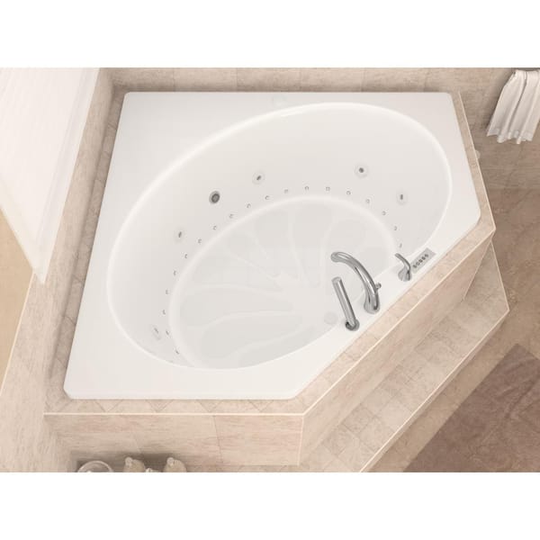 Carnelian Diamond Series 5 ft. Center Drain Whirlpool and Air Bath Tub in White Carnelian Diamond Series 5 ft. Center Drain Whirlpool and Air Bath Tub in White