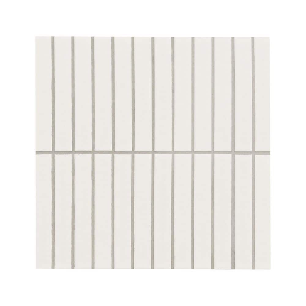 White Stacked 12 in. x 12 in. x 0.24 in. Matte Porcelain Mesh-Mounted Mosaic Floor and Wall Tile (14.1 sq. ft./Case) price history on PriceWatchPro