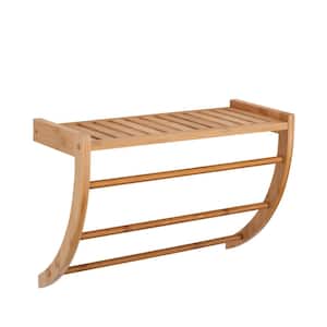19.62 in. Bamboo Wall Mount Shelf and Towel Rack