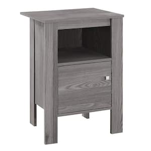 10.25 in. Wood Contemporary Accent Rectangular Decor Side End Table, Gray