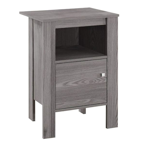 Monarch Specialties 10.25 in. Wood Contemporary Accent Rectangular Decor Side End Table, Gray