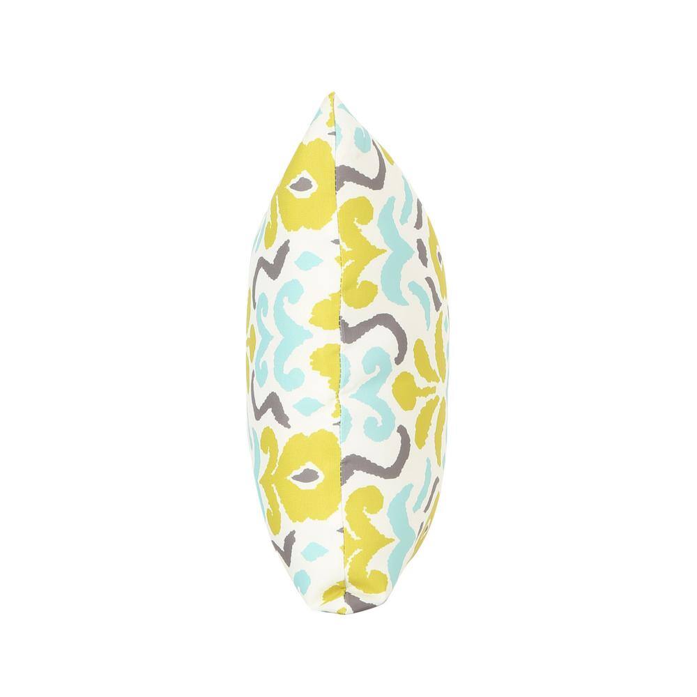 17.50 in. W x 17.50 in. H Yellow Flower Outdoor Throw Pillow, Water Resista