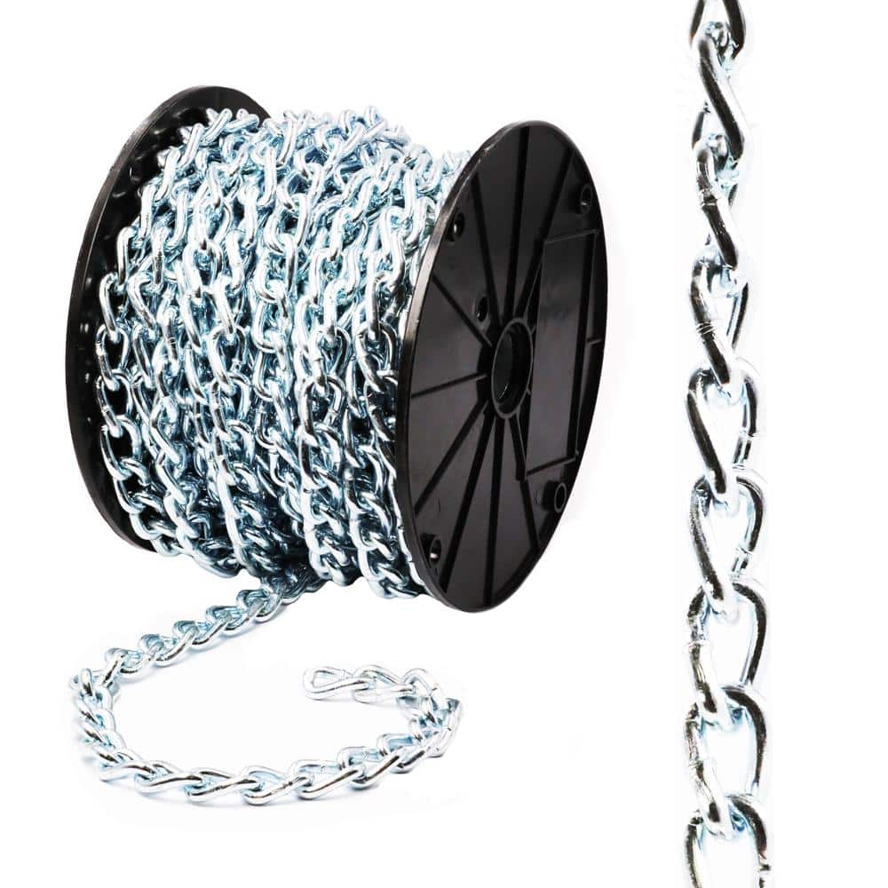 Everbilt #2/0 x 75 ft. Zinc Plated Steel Twisted Link Chain 806430