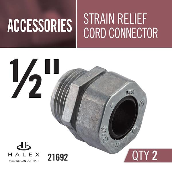 1/2 Strain Relief Cord Connector - The Trailer Shoppe