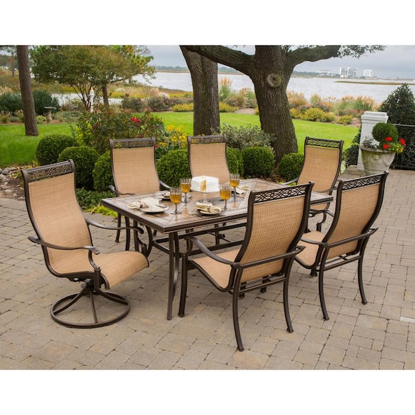 Hanover Monaco 7 Piece Outdoor Patio Dining Set MONACO7PCSW The Home Depot