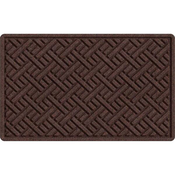 TrafficMaster Textures Plush Parquet Brown 24 in. x 36 in. Recycled Rubber Door Mat