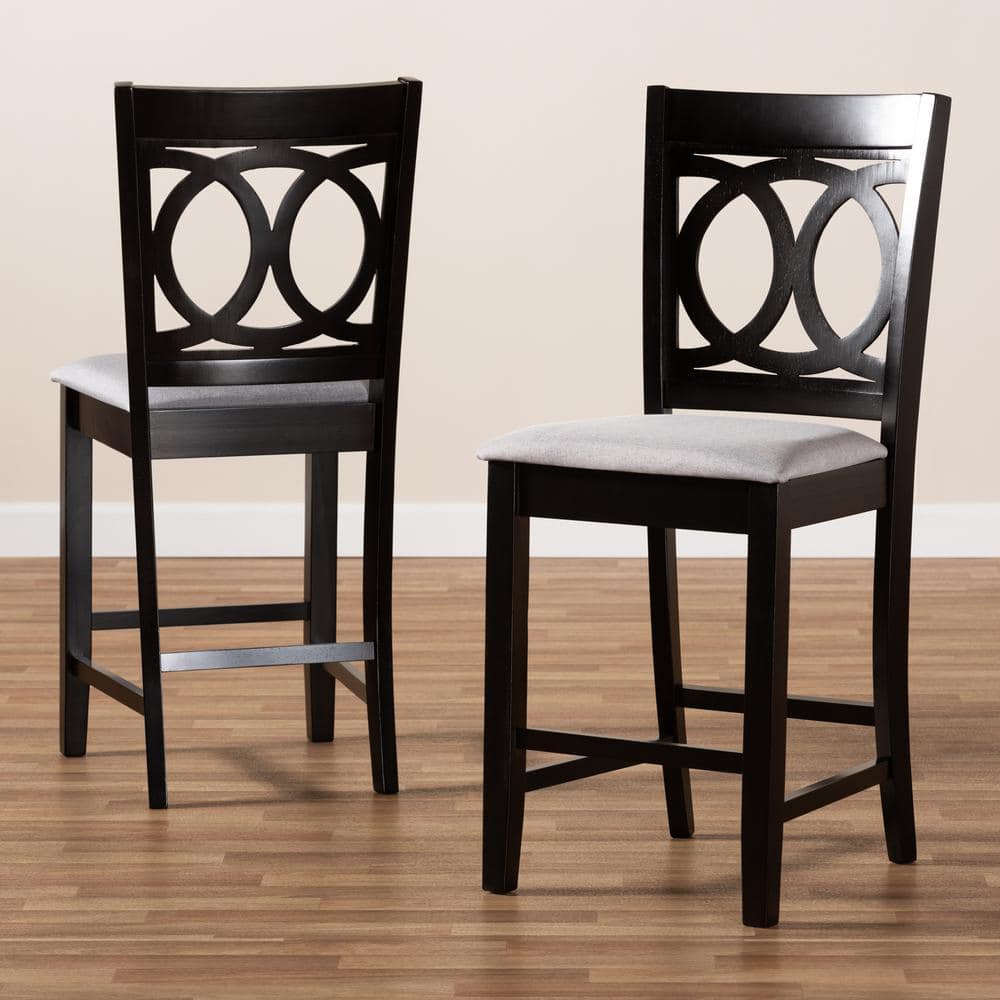 Gray Cane and Wood Low Back Dining Chair