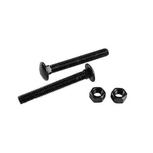 16-3/8 in. x 3 in. Galvanized Steel Black Carriage Bolt and Nut (10-Pack)