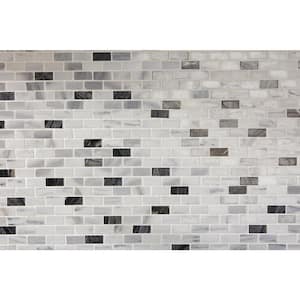 Snow Illusion 2-5/8 in. x 12 in. Marble Decorative Accent Wall Tile (0.2188 sq. ft./piece)