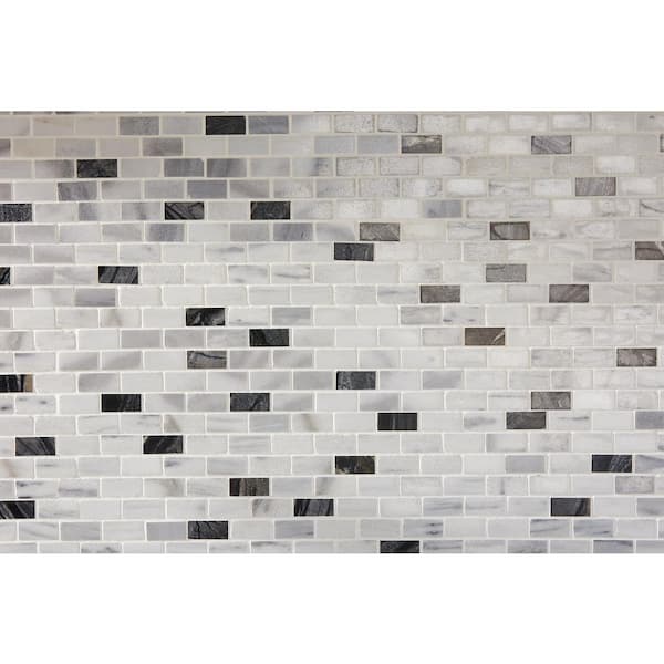 Daltile Snow Illusion 2-5/8 in. x 12 in. Marble Decorative Accent Wall Tile (0.2188 sq. ft./ piece)