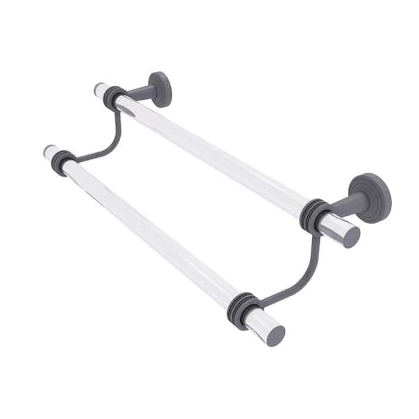 Allied Brass Pacific Beach Collection 18 in. Double Towel Bar with Dotted Accents in Matte Gray