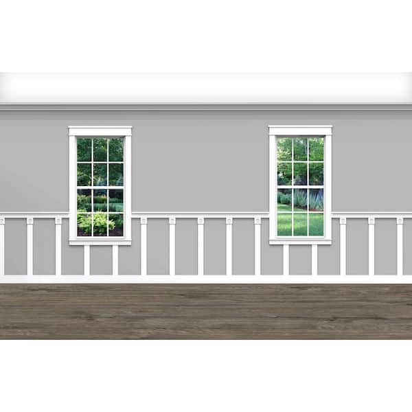 .75 in. D x 40 in. W x 92 in. L Unfinished Aspen Wood Bryson Wainscot Kit Panel Moulding
