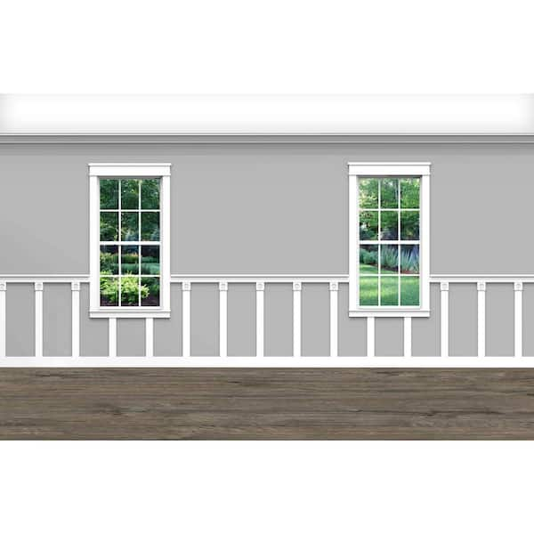 Ornamental Mouldings .75 in. D x 40 in. W x 92 in. L Unfinished Aspen Wood Bryson Wainscot Kit Panel Moulding