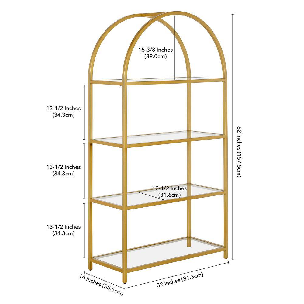 Garrett Brass and Glass 4-Tier Curved Étagère