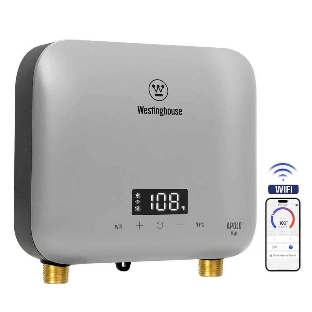 Apolo Mini 8 kW 1.7 GPM 240-Volt Smart Residential Tankless Electric Instant Hot Water Heater WiFi Enabled, Gray price history on PriceWatchPro