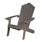 Lanier 5-Piece Brown Recycled Plastic Patio Conversation Adirondack Chair Set with a Grey Wood-Burning Firepit