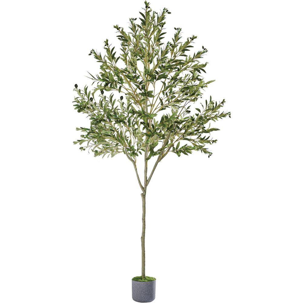 6 ft. Artificial Olive Tree Indoor Faux Olive Tree with Lifelike Leaves ...
