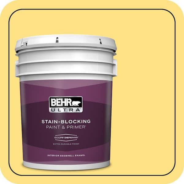 BEHR ULTRA 5 gal. #380B-4 Daffodil Yellow Extra Durable Eggshell Enamel Interior Paint & Primer