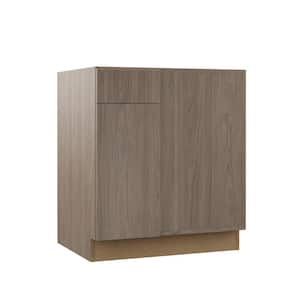 Designer Series Edgeley Assembled 30x34.5x23.75 in. Blind Right Corner Base Kitchen Cabinet in Driftwood