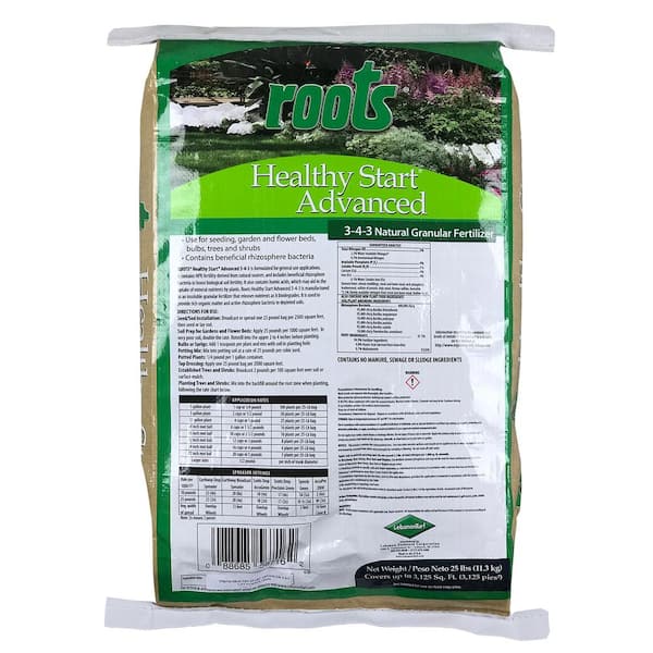 Roots 25 lbs. Healthy Start Advanced 3-4-3 Natural Granular Fertilizer