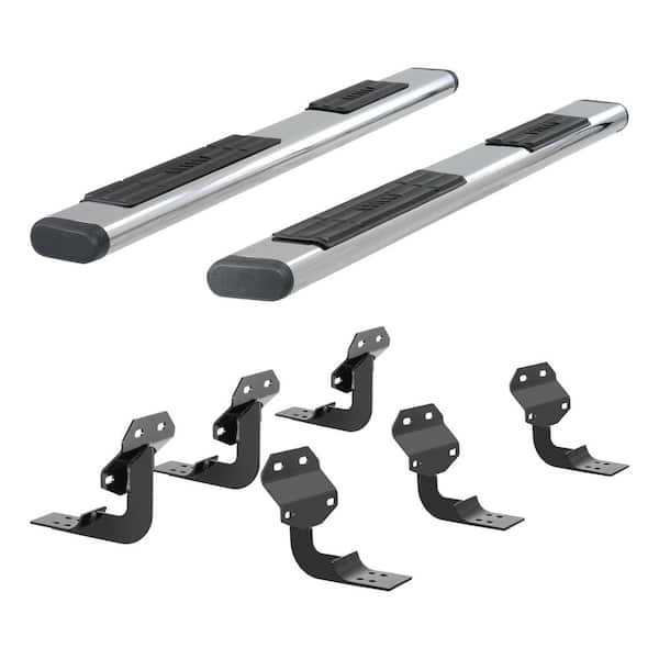 Aries 6 x 91-Inch Oval Polished Stainless Steel Nerf Bars, Select Ford F-150, F-250, F-350, F-450, F-550 Super Duty